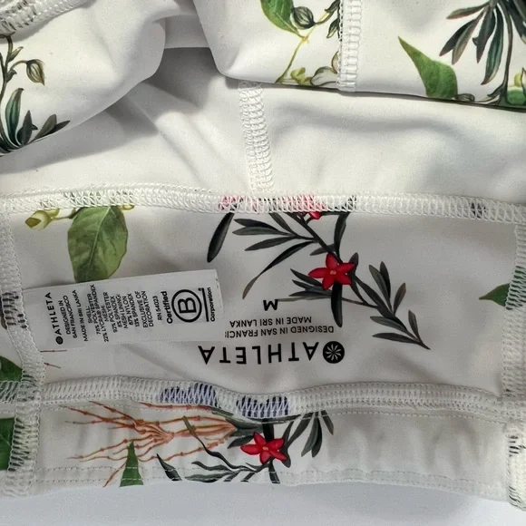 Athleta floral leggings medium pockets NWOT - Picture 6 of 7